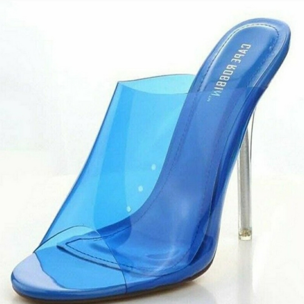 Cape Robbin Transparent Stilletoe Blue Clear Heel